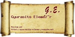 Gyurasits Elemér névjegykártya